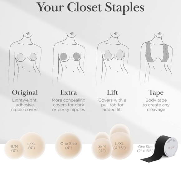 NIB Nippies Skin Covers No Show Inserts In Creme Color D+ Cup Sizes - Picture 10 of 13